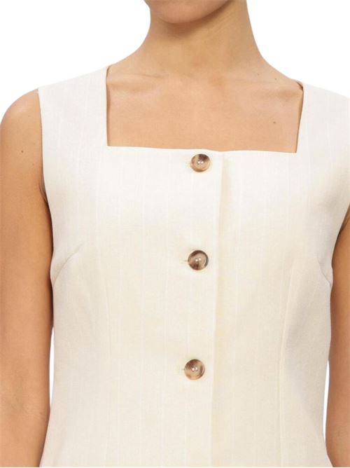 Gilet gessato in misto lino Grace & Mila | SS26111007VAN
